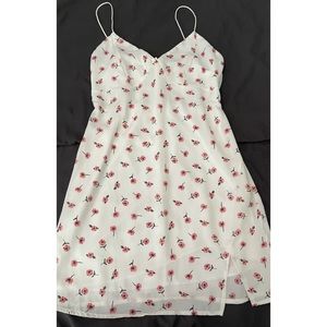 White dress with pink floral